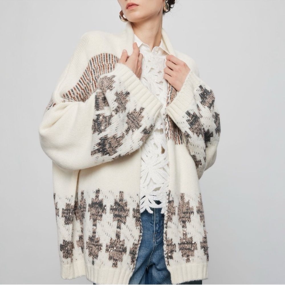 CASHMERE NORDIC KNIT 
CARDIGAN, NWT Luxurious Cashmere Max Mara 
$639 $895